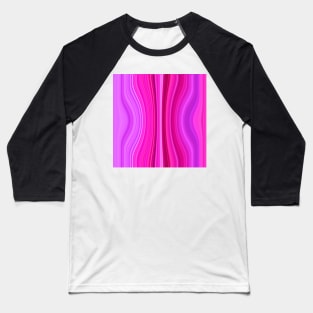 Shades of Bright Pink and Purple Curvy Stripes Baseball T-Shirt